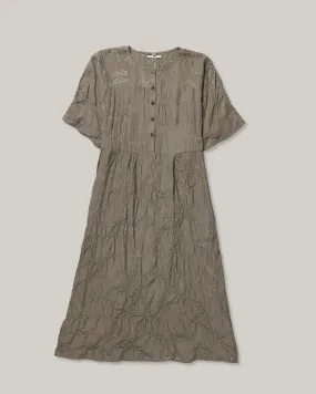 11.11  SILK BHANDANI DRESS - CHARCOAL Simple Ease