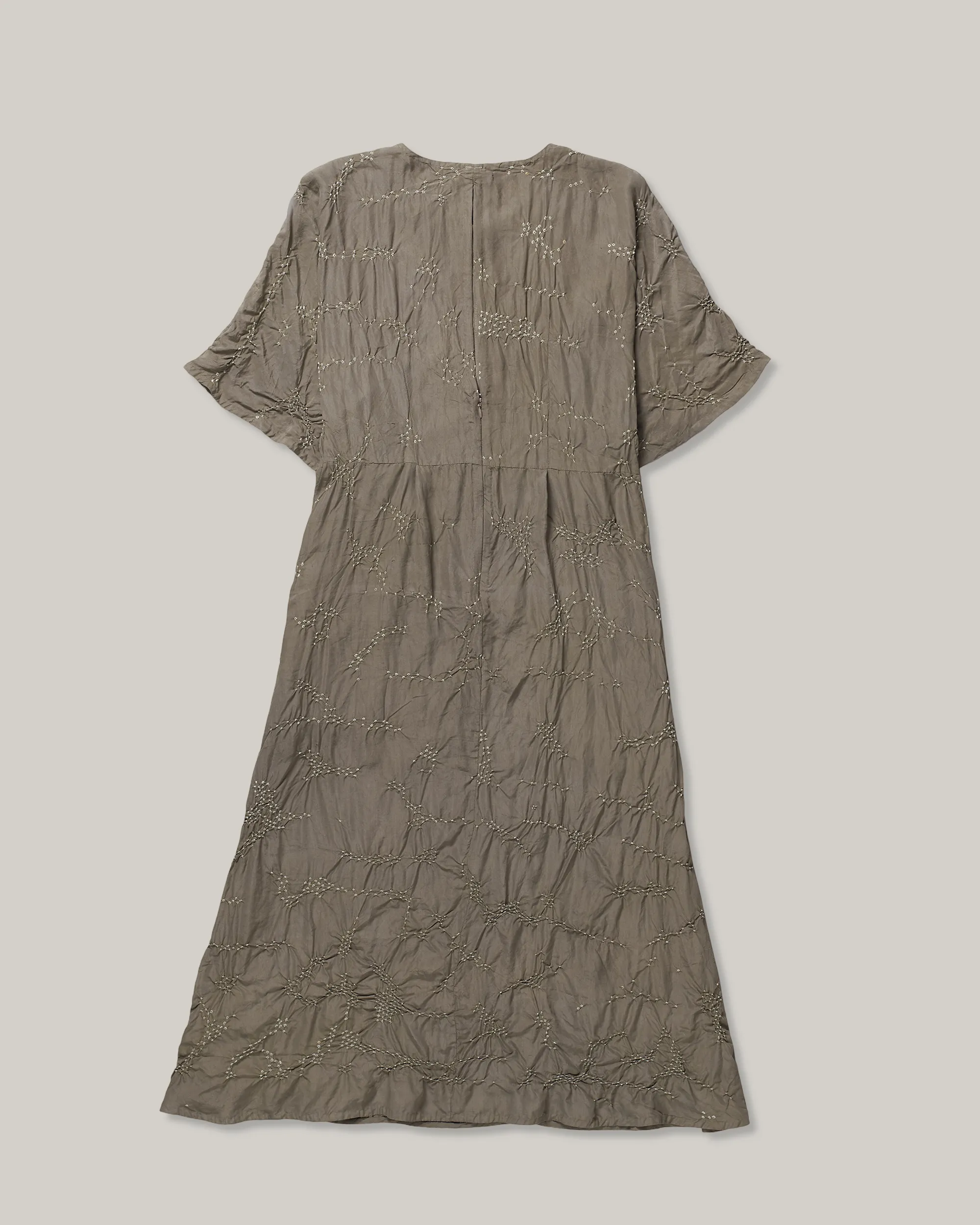 Lightweight Material 11.11  SILK BHANDANI DRESS - CHARCOAL