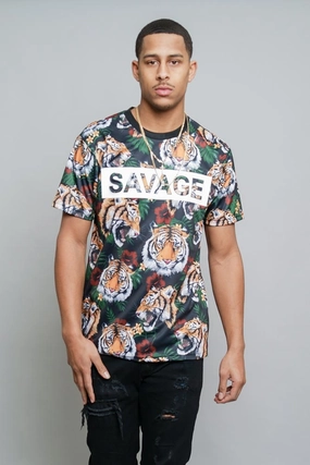 3D Savage Tiger Print T-Shirt CarbonNeutral Production