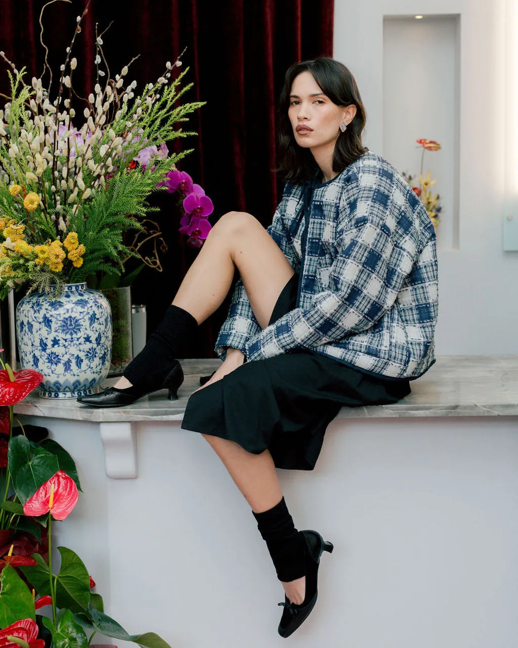 Rugged Style Layered Collar Design A BRONZE AGE RIO BOMBER - MOLLY PATCH PLAID