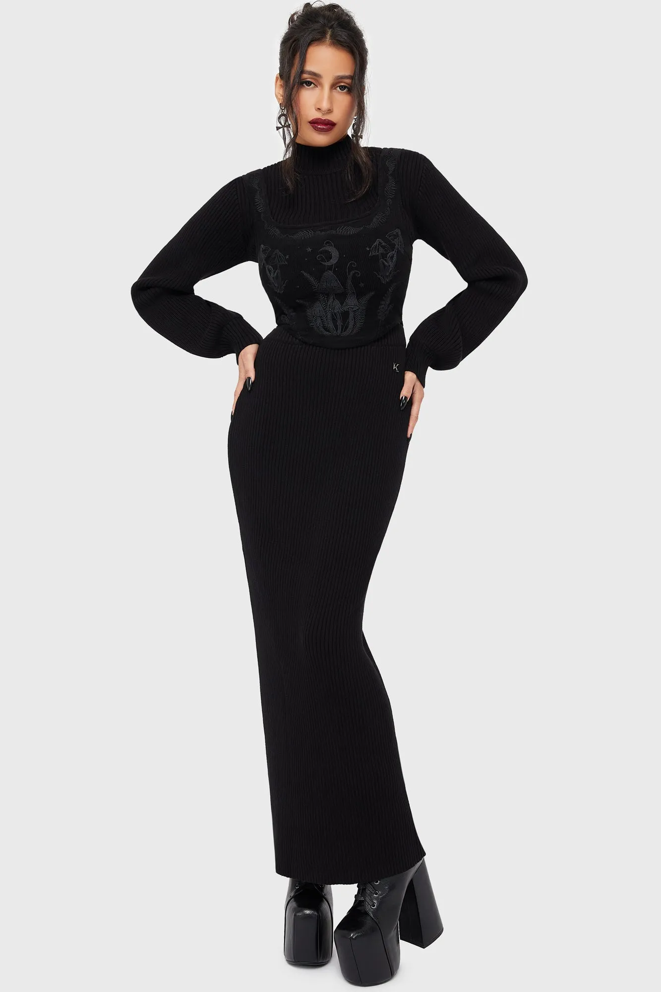 Belinda's Woe Maxi Skirt [Black] Sustainable Innovation