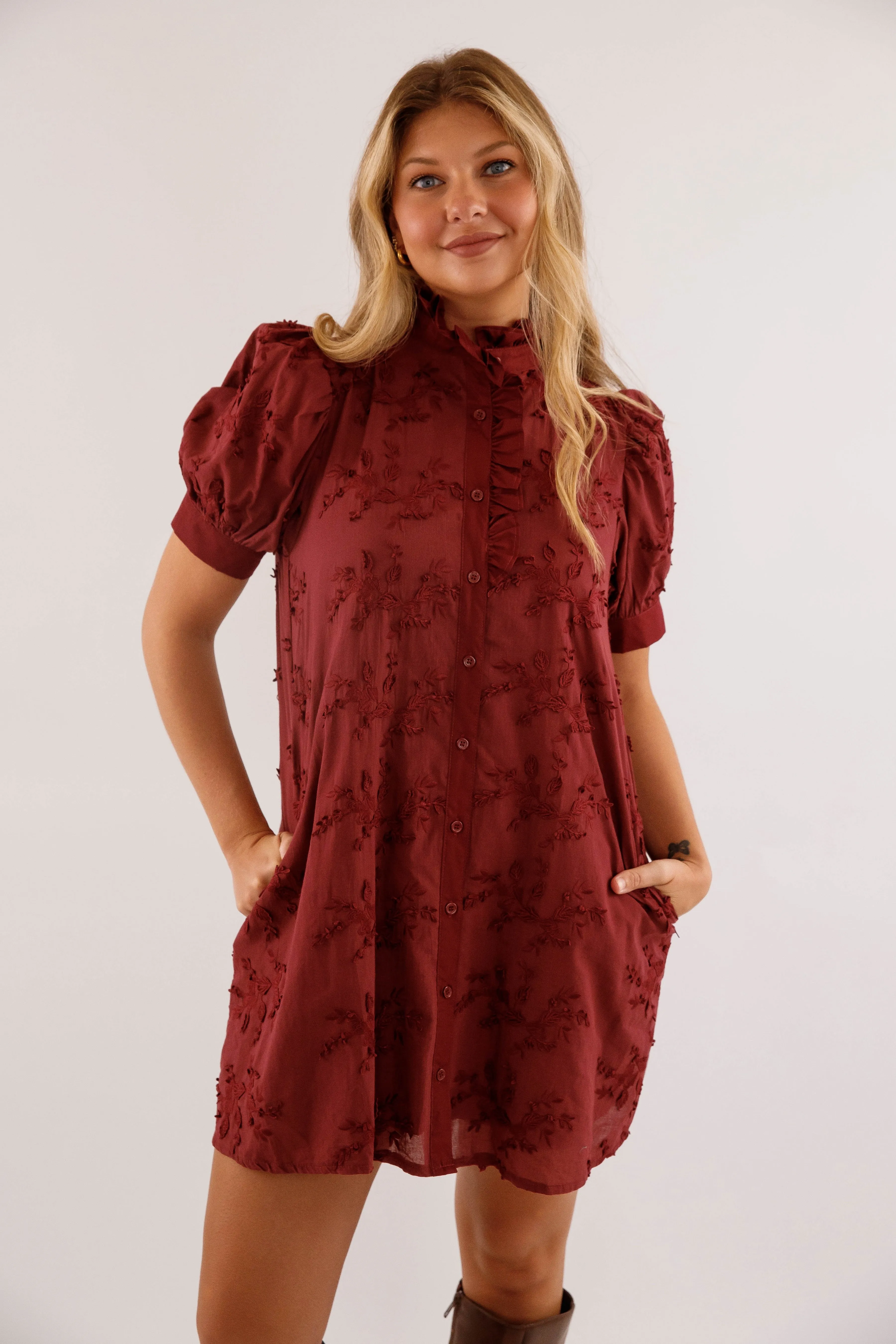 Street Mode Classic wrap dress A Nice Introduction Dress-Wine