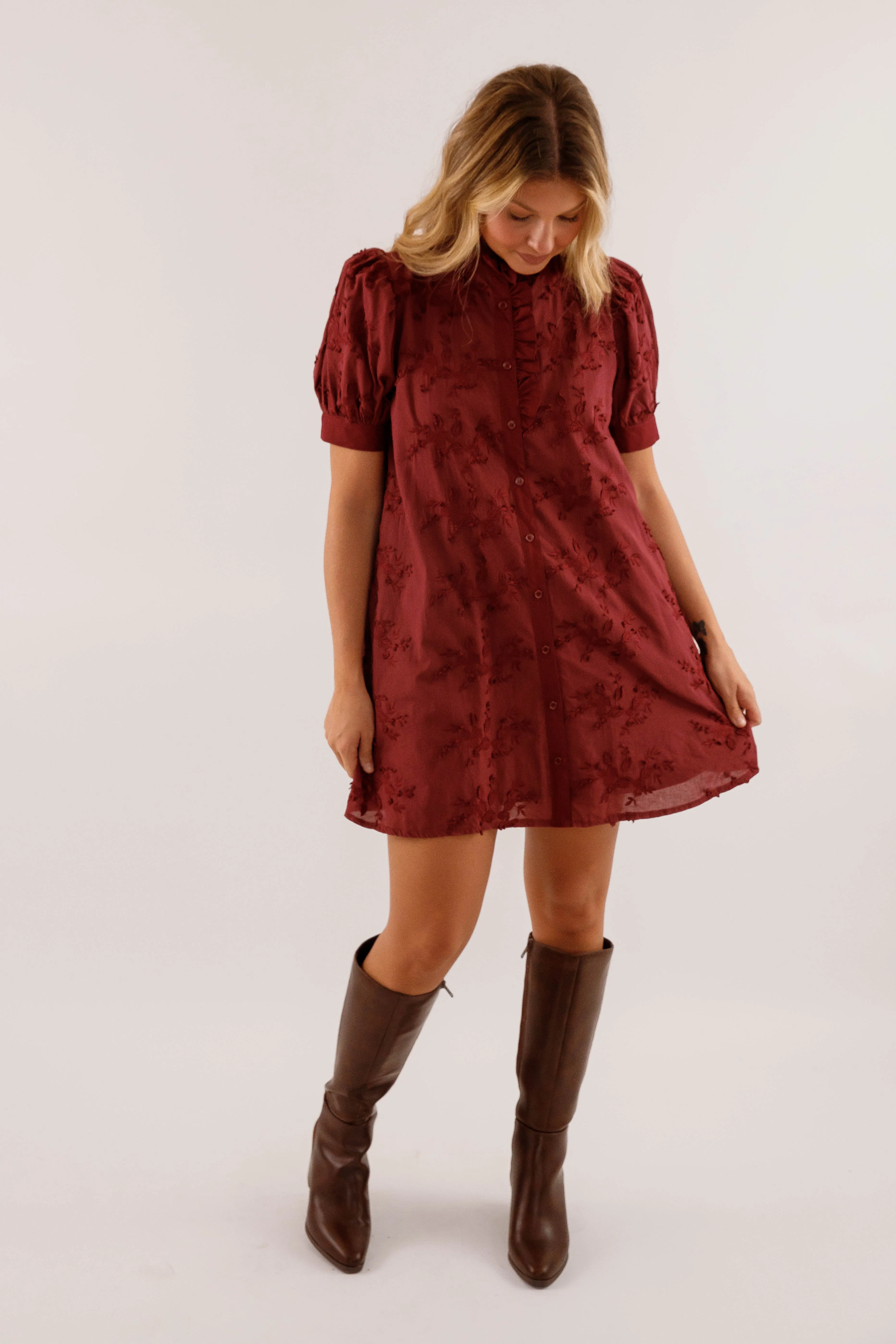 A Nice Introduction Dress-Wine Light Fit
