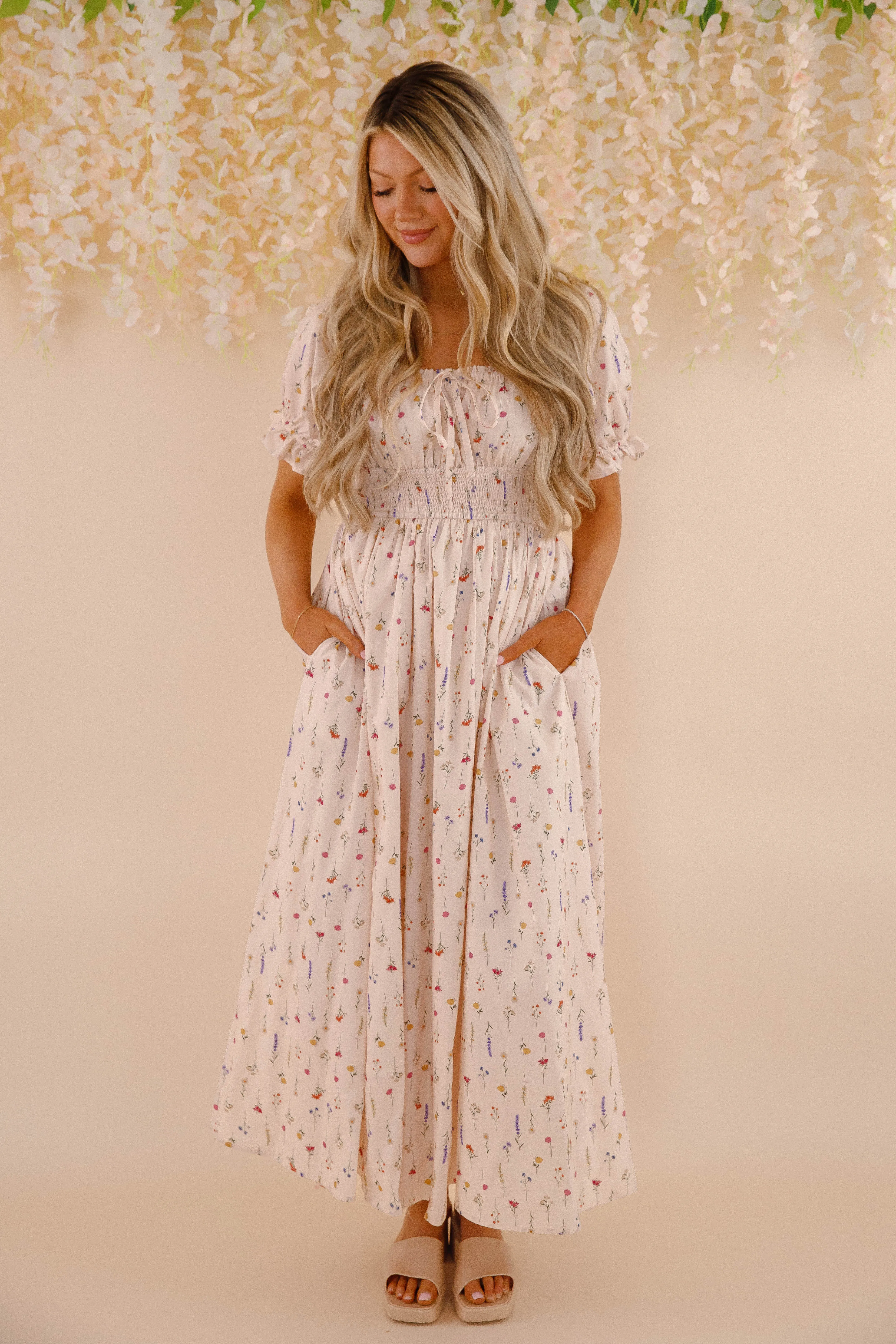 WideCollarDesign Tonal-Panel A Springtime Dance Maxi Dress