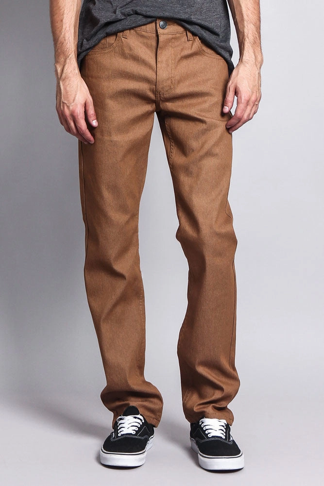 Commuter Fit Men's Slim Fit Raw Denim Jeans (Wheat)