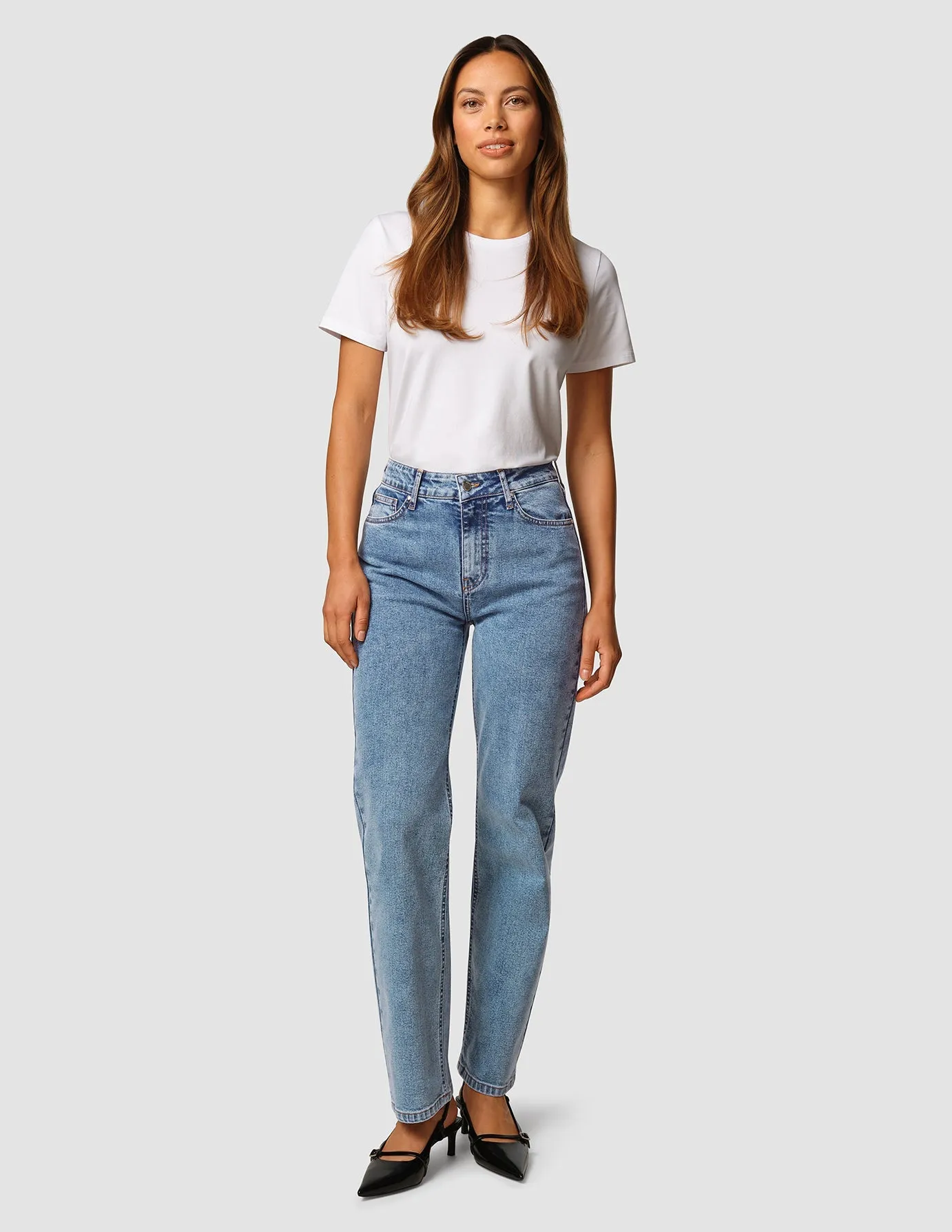 Jeans Straight Snow Blue Wash Quick Access Zippers