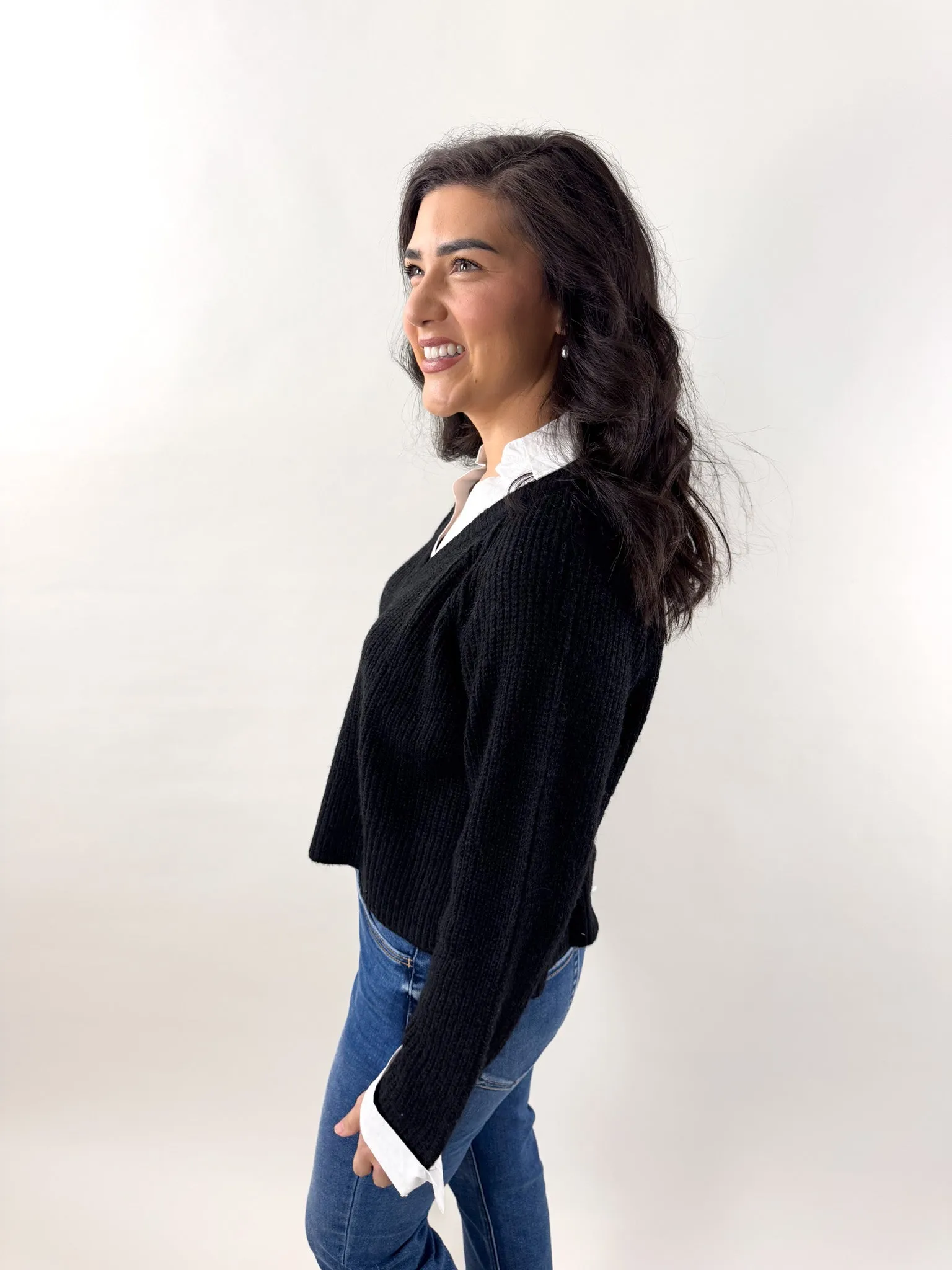 Light Reflective Trim After Hours Collared Sweater