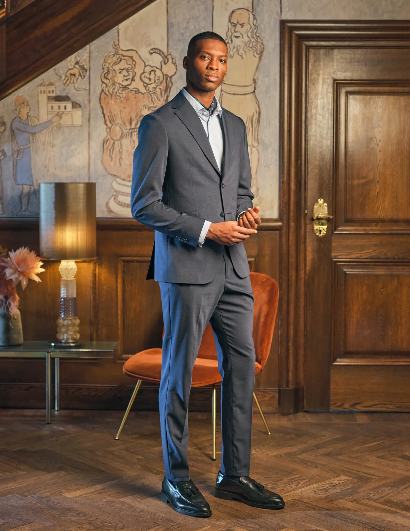 ripstop fabric Tech Wool Suit Pants Regular Navy