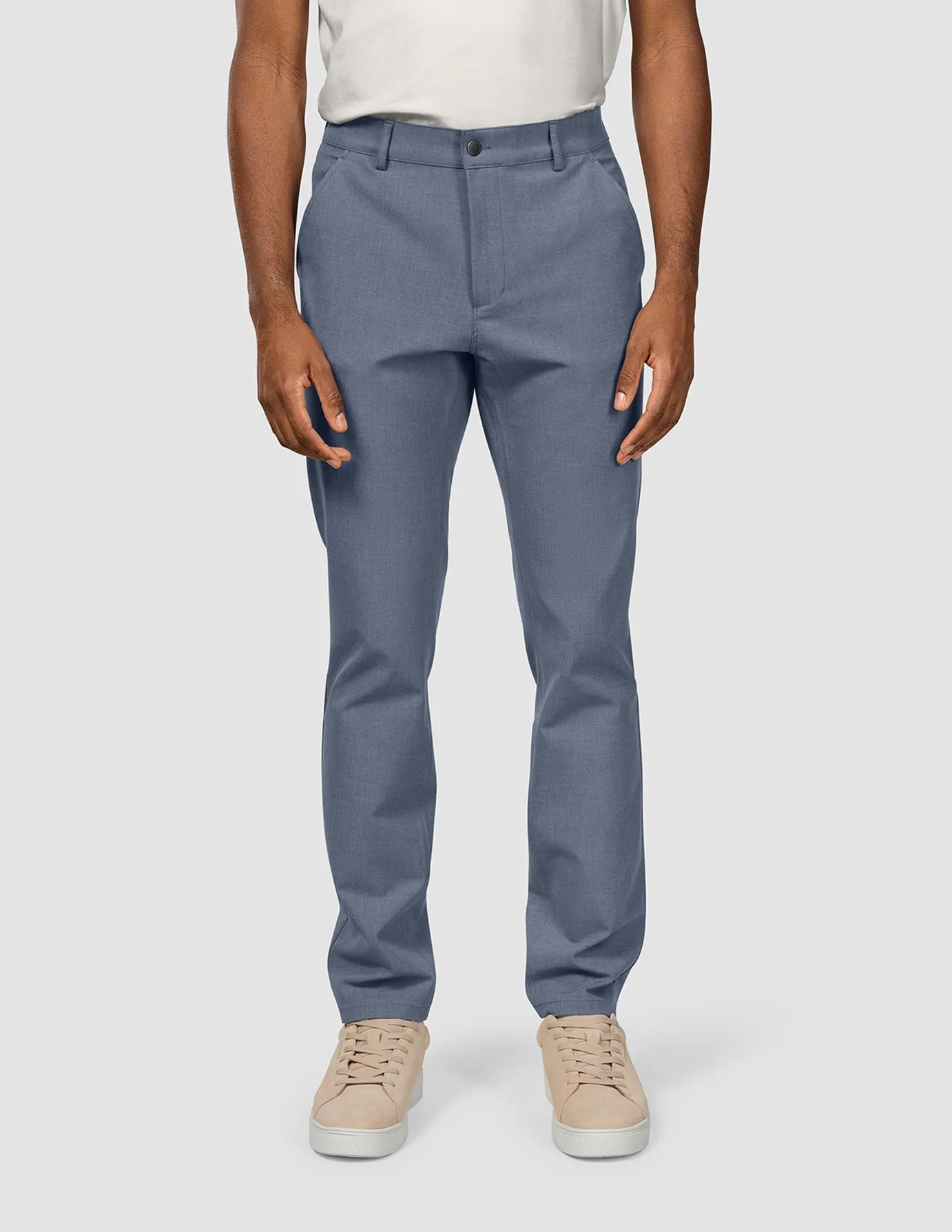 Essential Pants Slim Storm Blue Melange Outdoor Activity Premium Stretch