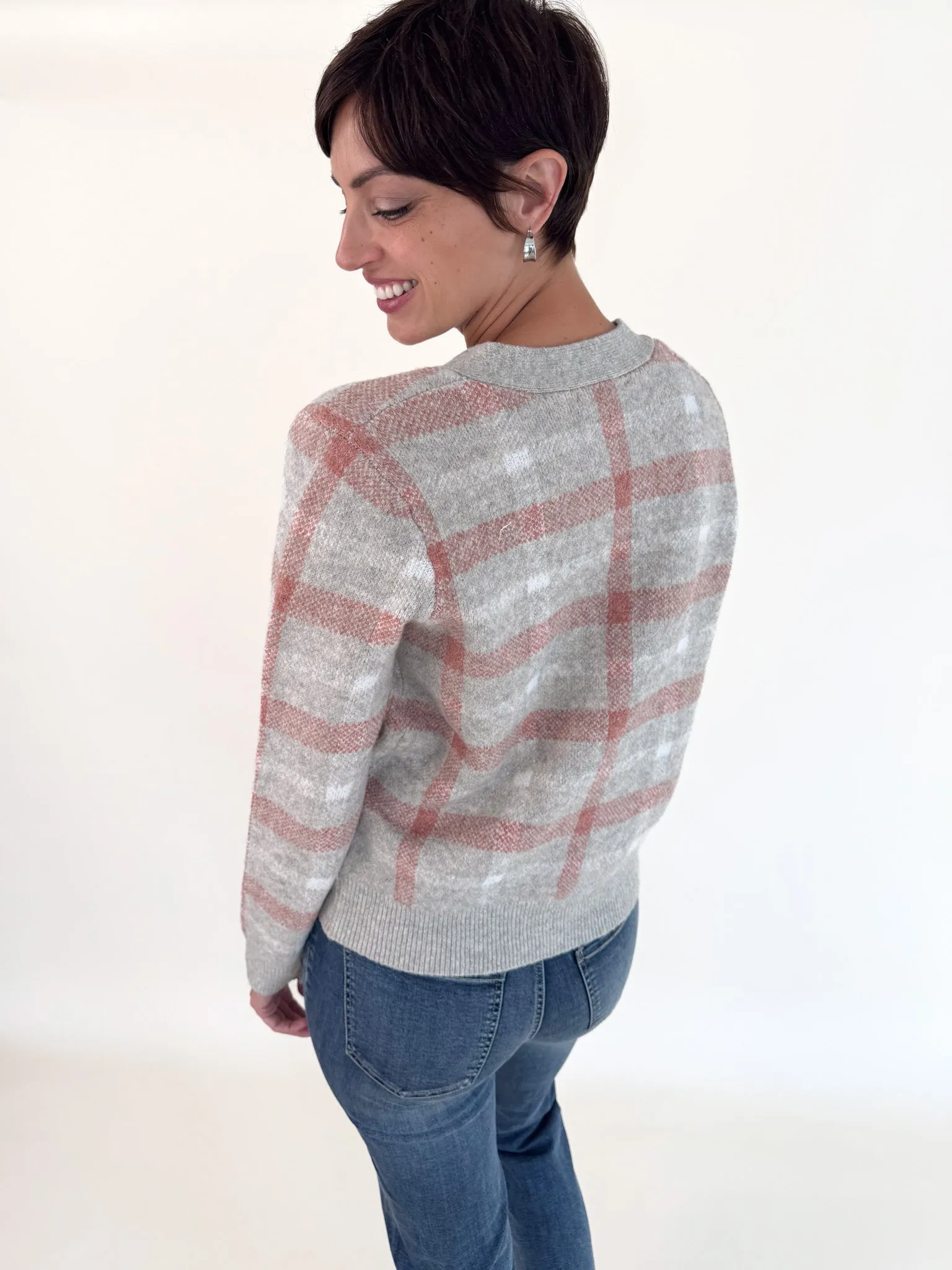 Trendy Wardrobe Quick Change All Checked In Button Up Cardigan