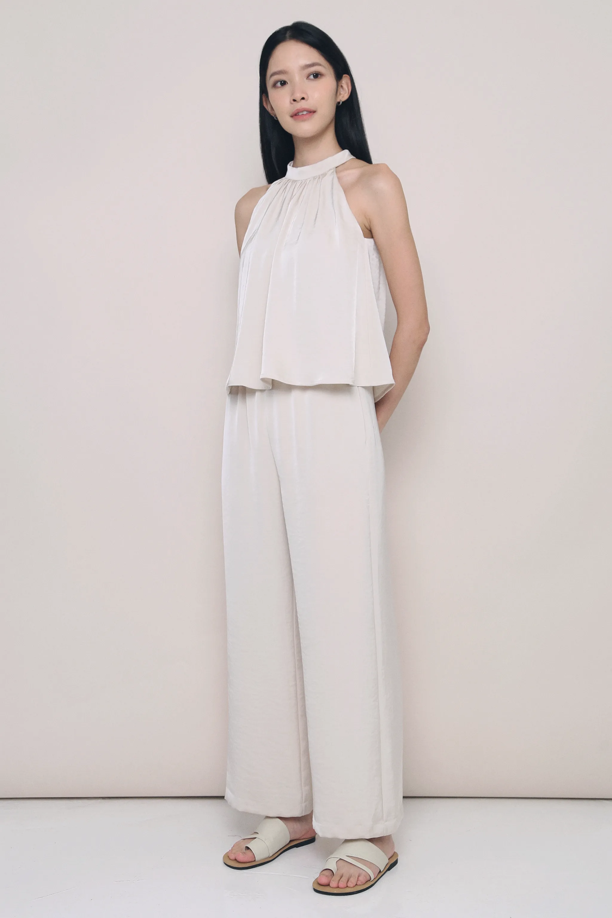 Ramsie High Neck Sleeveless Blouse Champagne AbrasionResistant Anti Microbial Lining