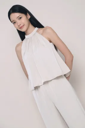 Ramsie High Neck Sleeveless Blouse Champagne Durable Blend LightweightFabric