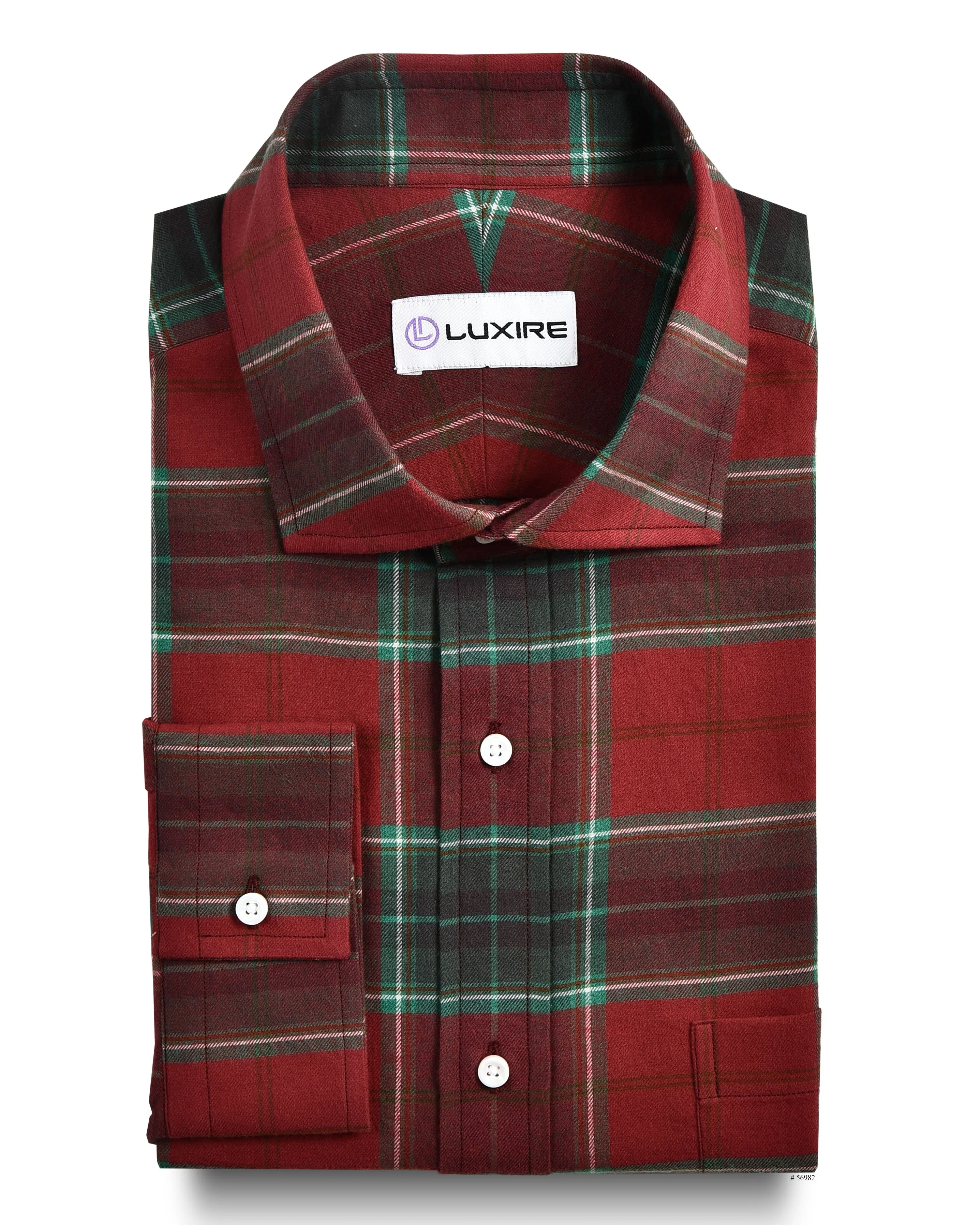 Brushed Twill - Red Green Tartan Urban Style Stretch Material