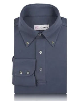 Linen blend Lead Grey Polo T-Shirt