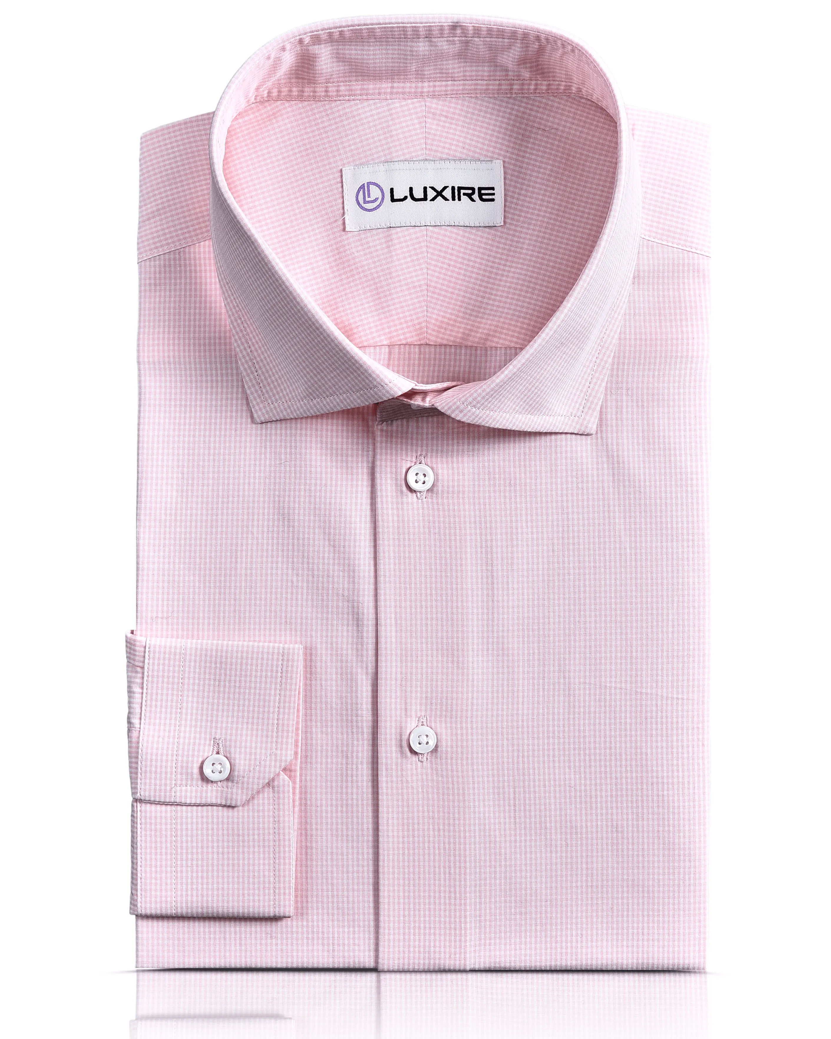 Pale Orange Mini Checks Shirt Flexible Shoulder Panels