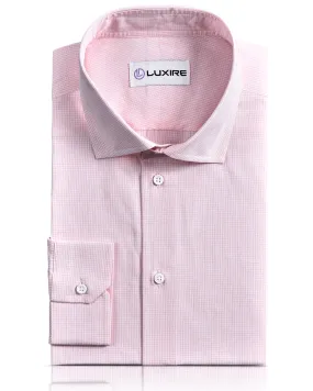 Pale Orange Mini Checks Shirt Flexible Shoulder Panels