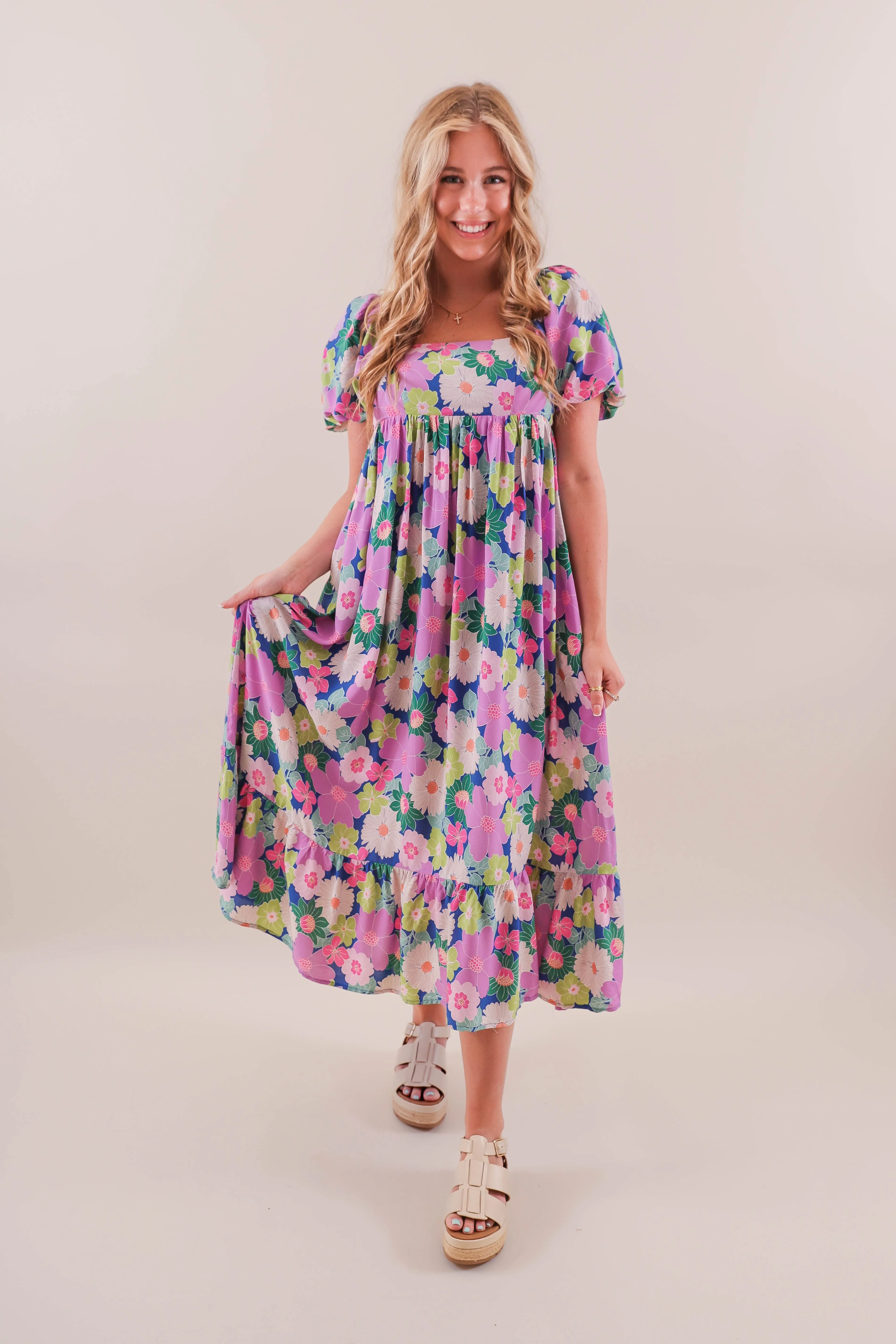 RESTOCK: Lots to Ponder Midi Dress Light Flow Chic Appeal