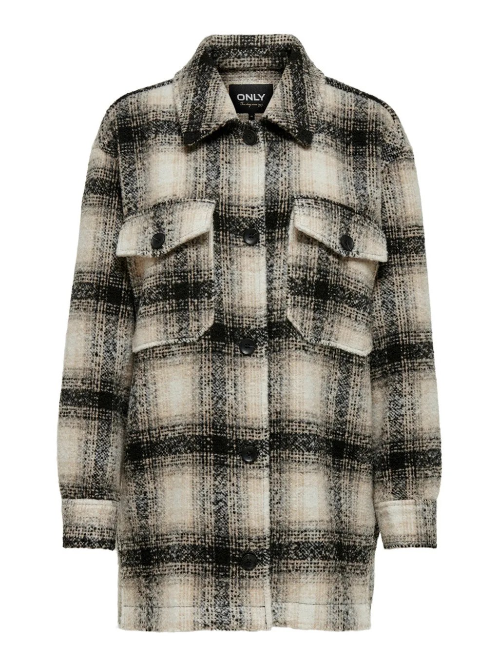 Tapered Hem Insulated Design Allison Check Shacket