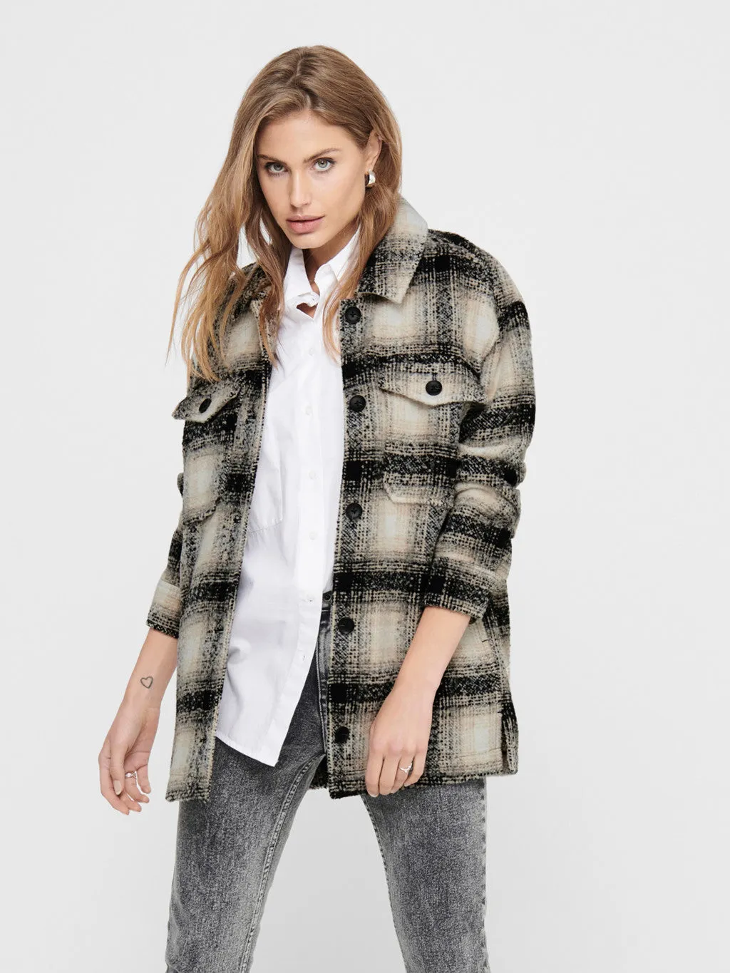 Quilted Interior Allison Check Shacket