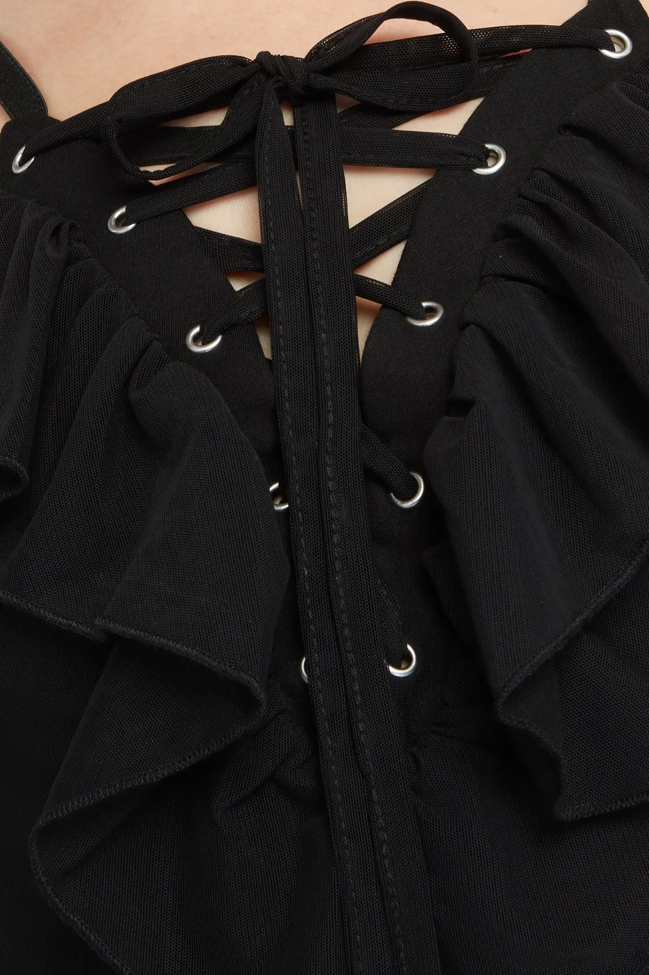 Anshee Lace-Up Dress Cinched-Waist