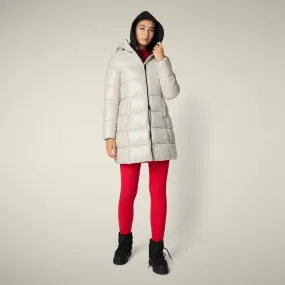 NonRestrictive Movement Design Women's Animal free puffer Coat ines in rainy beige