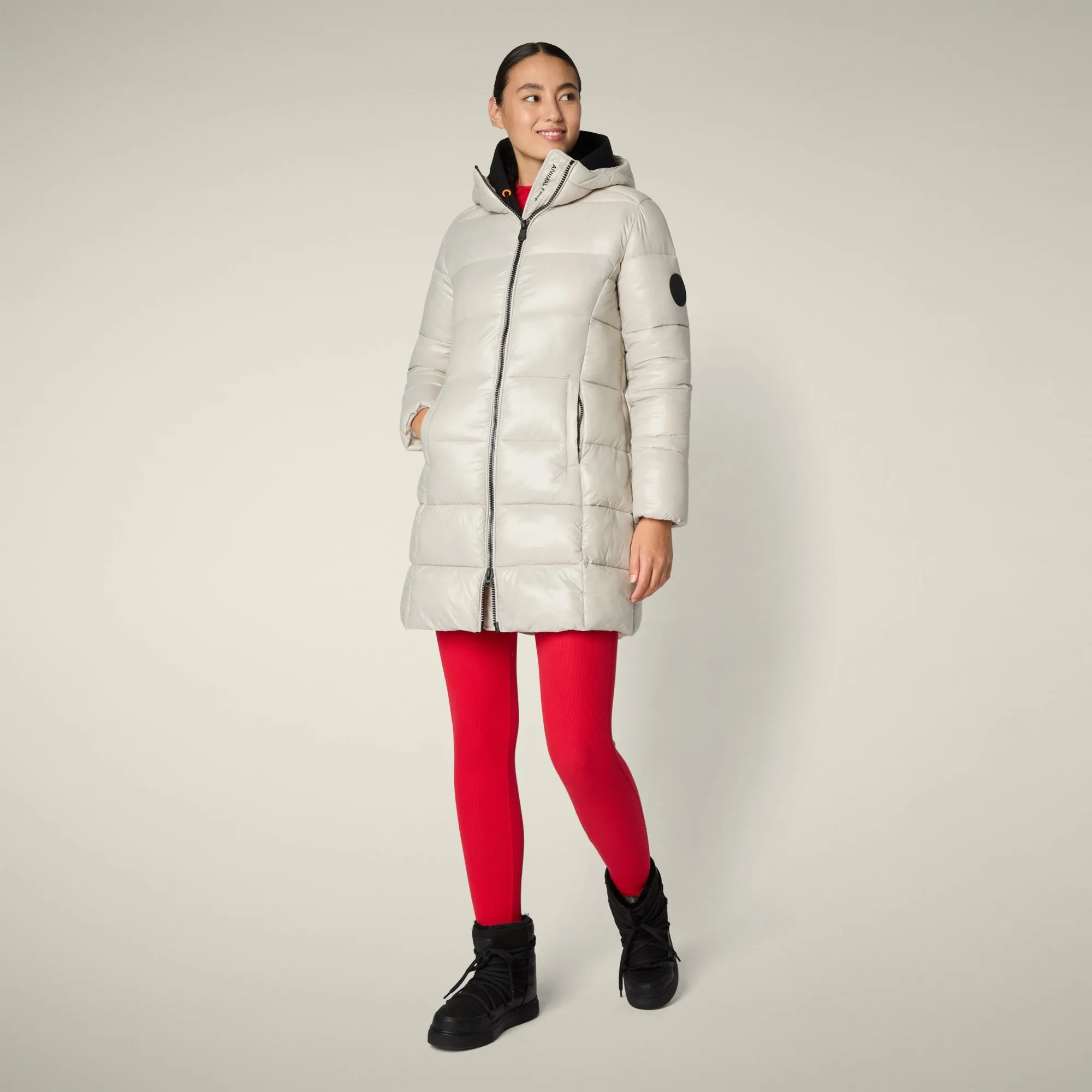 Women's Animal free puffer Coat ines in rainy beige Advanced Layering System Rainy Day