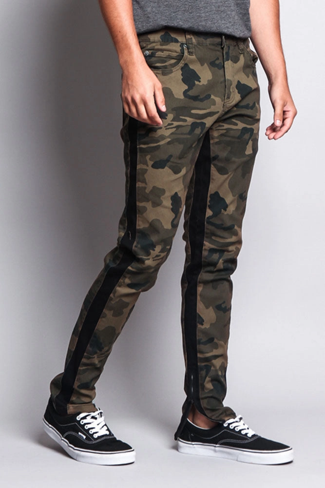 Men's Double Taped Track Style Camo Pants Air Circulation