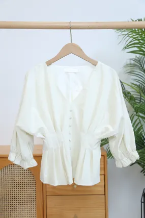 Kyoto Waist Blouse Ivory Seamless construction