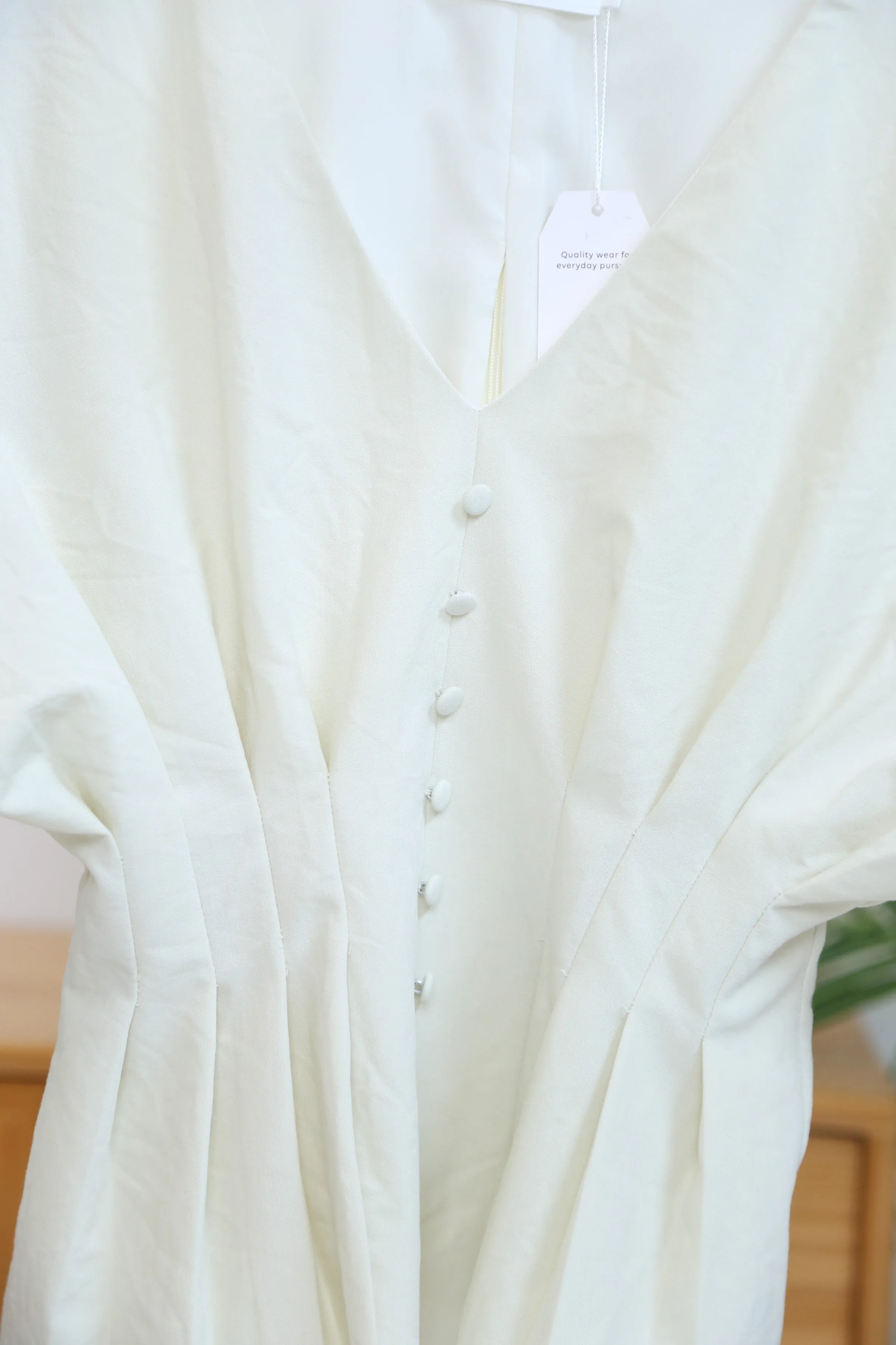 Kyoto Waist Blouse Ivory FrictionResistant Trim