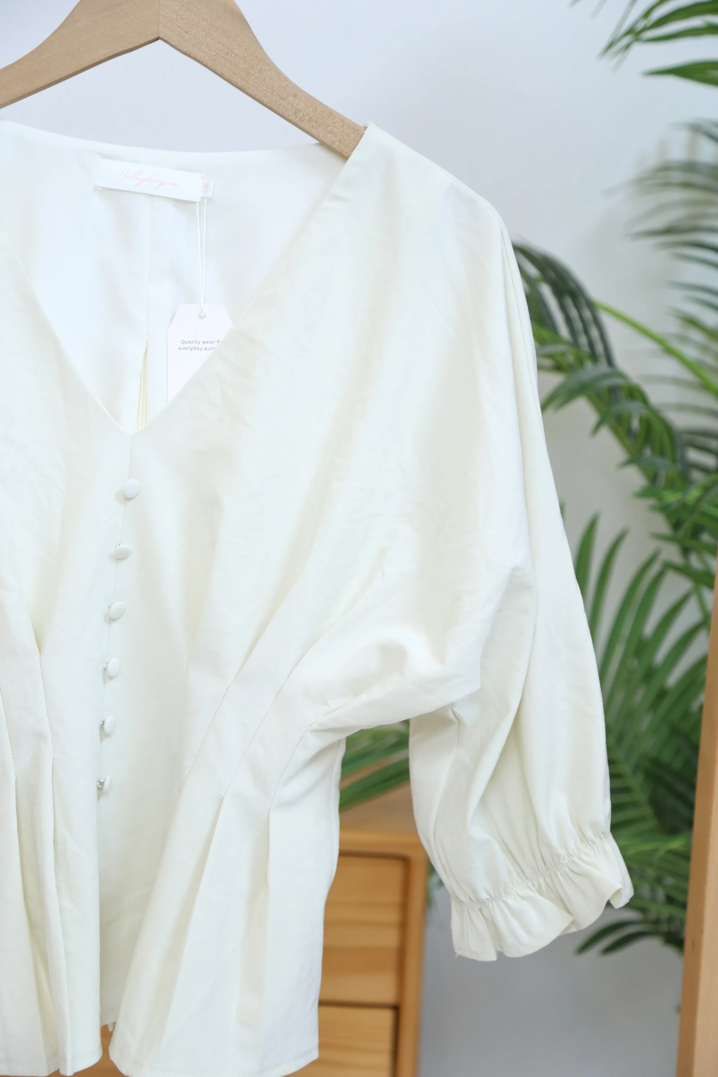 Elegant Blouse Kyoto Waist Blouse Ivory