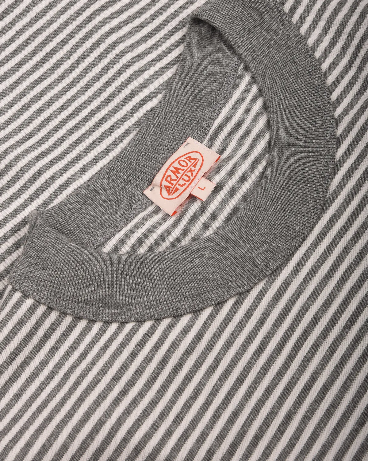 Layer Ready Fit Fashion Layering ARMOR LUX HERITAGE STRIPED T-SHIRT - MISTY GREY/ MILK