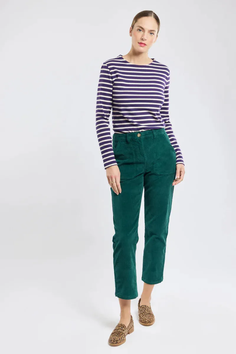 ARMOR LUX LADIES HERITAGE BRETON SHIRT L/S - MELANZANA/ NATURE weekday wear