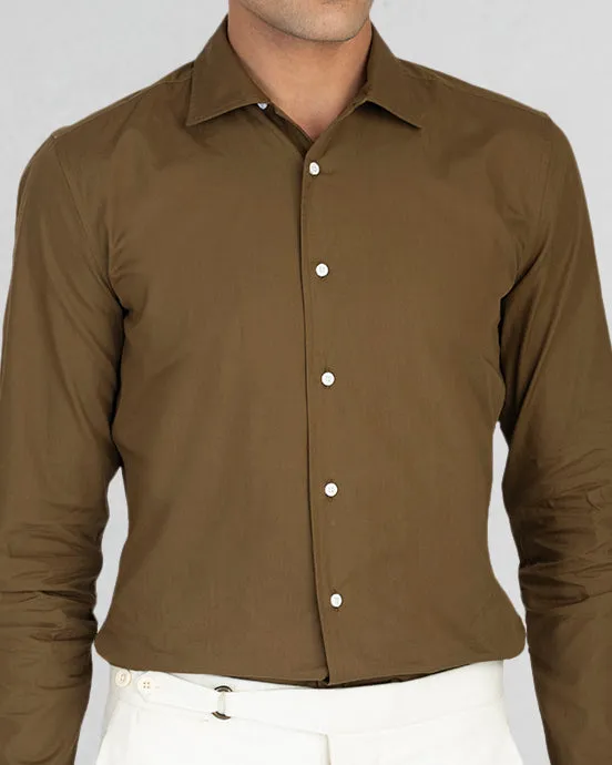 Bold Statement Fashionable Layer Army Green Casual Chambray