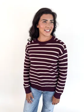 Ashton Striped Crewneck Sweater Classic Knit