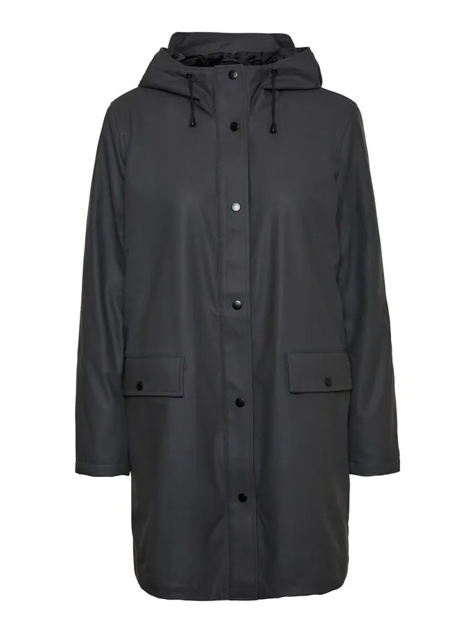 Simple Comfort Asta 3/4 Teddy Lined Raincoat - Asphalt