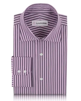 Aubergine Pink Bengal Stripes Shirt Minimalist Closure