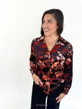 Autumn Vibes Button up Blouse Seasonal Collection