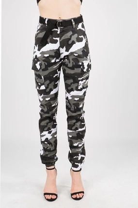 Chill Comfort Fit Essential High Waist Camo Cargo Joggers
