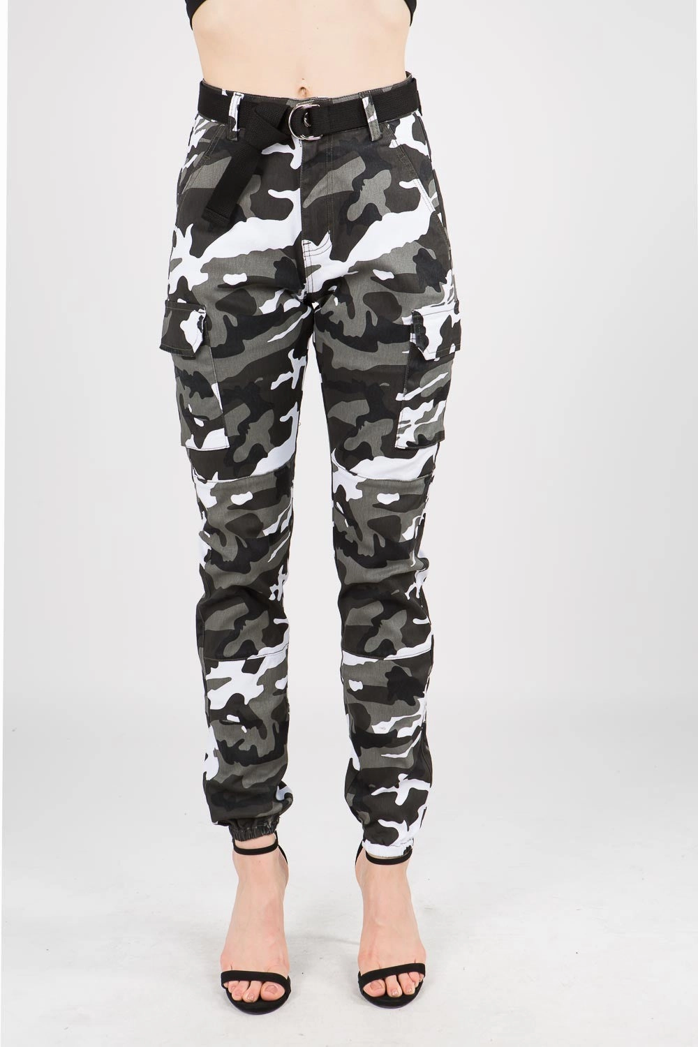 Modern Design Eco Dye Process Essential High Waist Camo Cargo Joggers