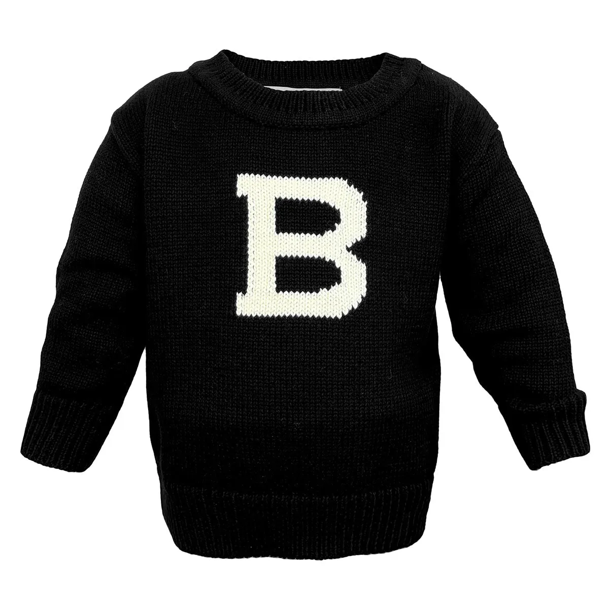 Micro Gauge Knitting Baby Varsity Sweater with B