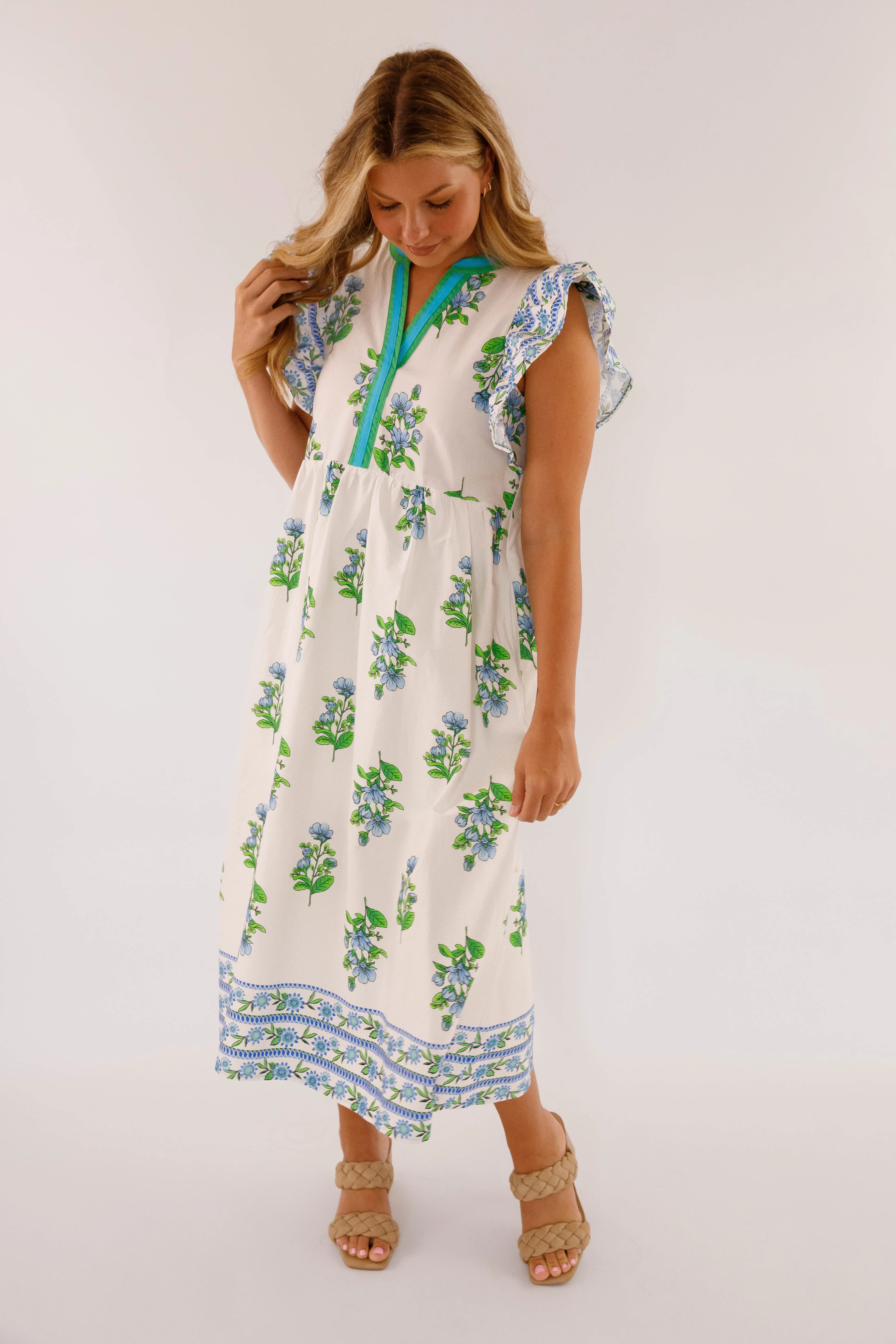 HypoallergenicFiber Back To Greece Midi Dress