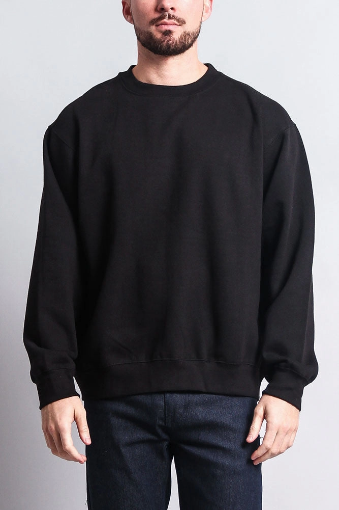 Basic Solid Crew-Neck Sweatshirt windproof Cozy Design