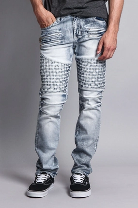 Performance Comfort Basket Weave Biker Jeans