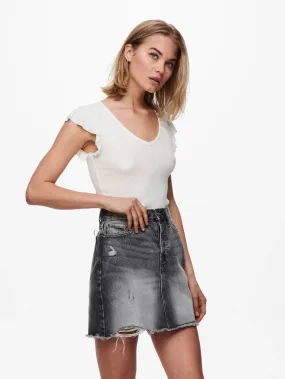 Belia V-neck Frill Top Flowy Tunic