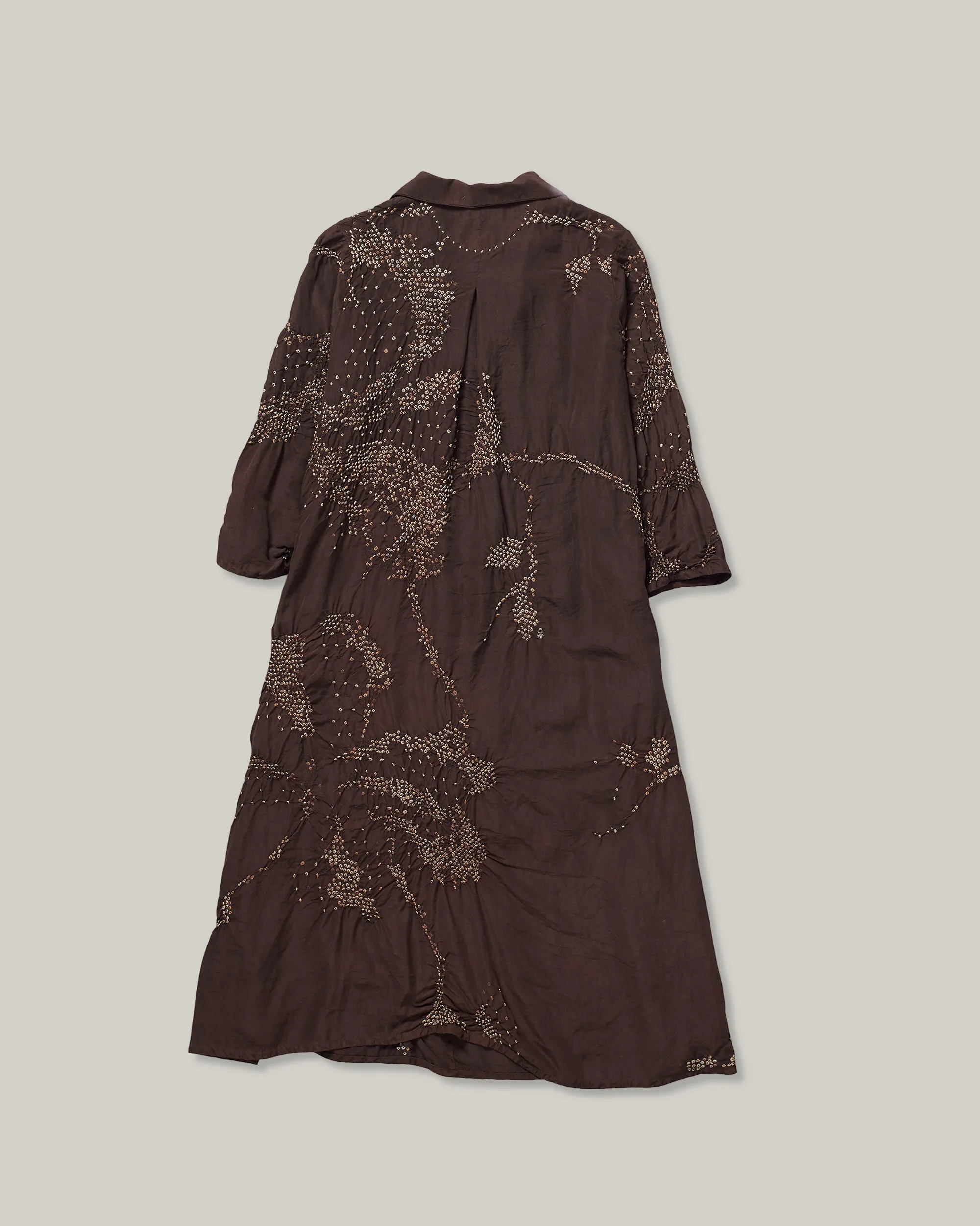 11.11 SILK BANDHANI  DRESS - BURNT UMBER Cool Undertone Perfect Layers