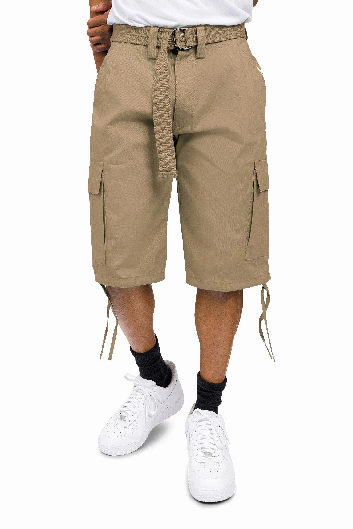 Belted Solid Cargo Shorts (New Colorways) Work Ready Stain Repellent Coating