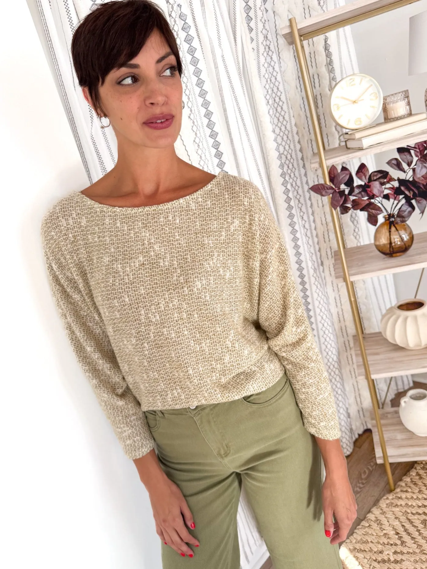 Breathable Knitwear Billie Dolman Sleeve Knit Sweater