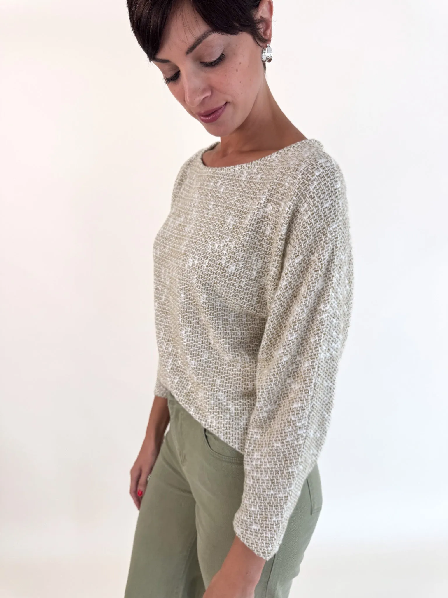 Basic Layering Relaxed Comfort Fit Billie Dolman Sleeve Knit Sweater