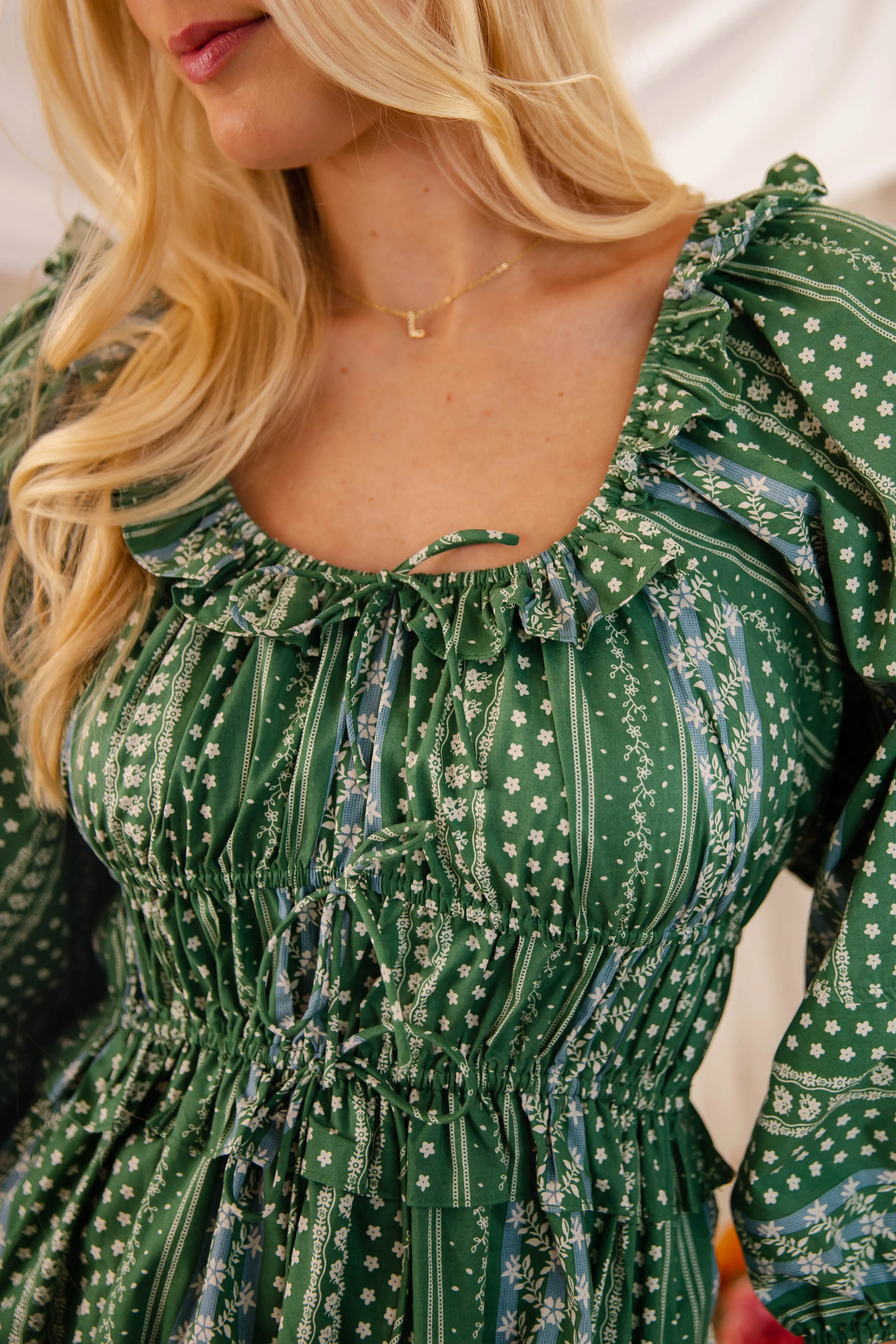 Delicate Edge Contrast-Panel Bittersweet Times Dress