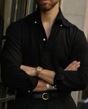 Black Pique Polo T-Shirt adult clothing